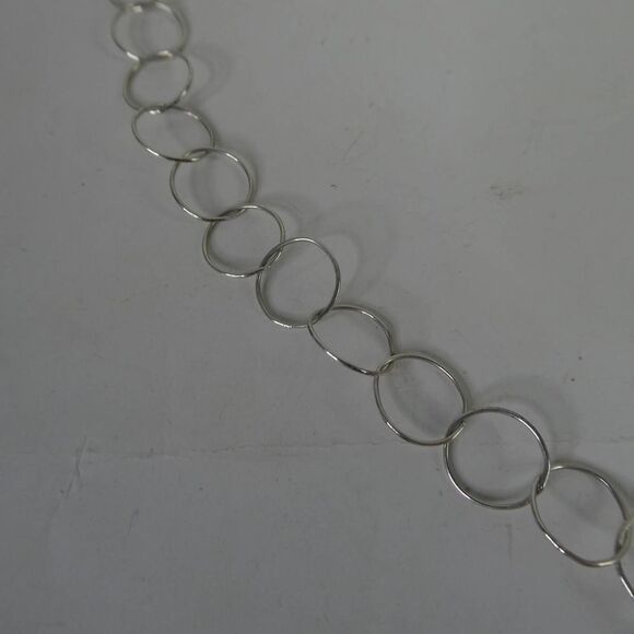 Sterling Silver 925 Open O Link Chain Necklace Snowflake Mandala Pendant - Picture 3 of 9